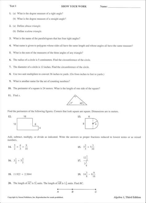 40 c. . Saxon algebra 1 final exam
